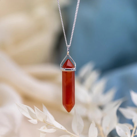 Carnelian necklace, healing crystal necklace, crystal point choker necklace,  carnelian jewelry, gift for woman